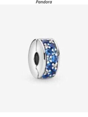 Pandora Blue Pav Clip Charm